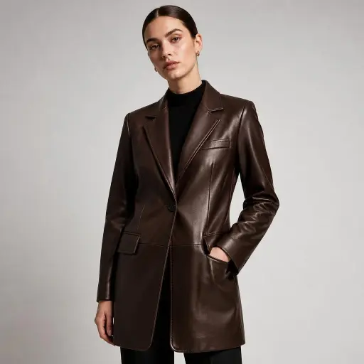  Leather Blazer-Coat Edge