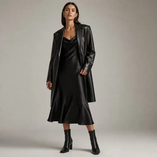  The Clean Silk and Structured Leather Contrast