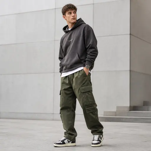 Everyday Street Style Outfit Ideas: The 2026 Practical Luxury Guide The Utility Maverick (Cargo Pants + Varsity Low-Tops)