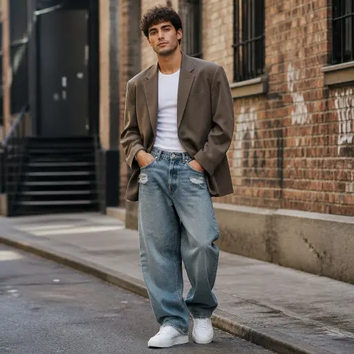 Urban Street Fashion Ideas: The 2026 Blueprint for Effortless Cool The "Deconstructed Grunge" (Masculine Blazer + Distressed Denim)