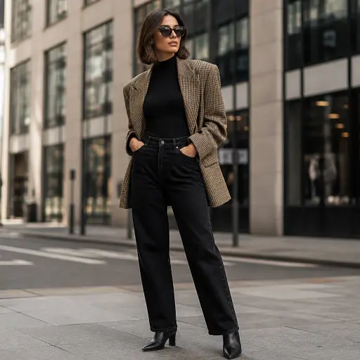  The "CEO Off-Duty" (Oversized Masculine Blazer + Clean Column Base)