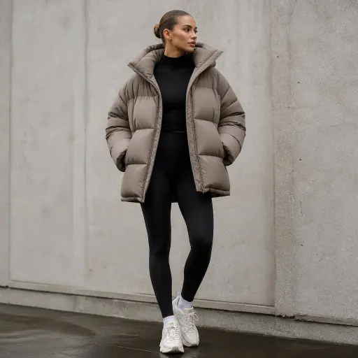 The Off-Duty Icon Uniform (The Macro Puffer + Streamlined Column)