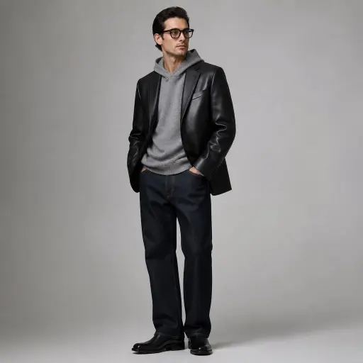 The Clean Leather Blazer Contrast