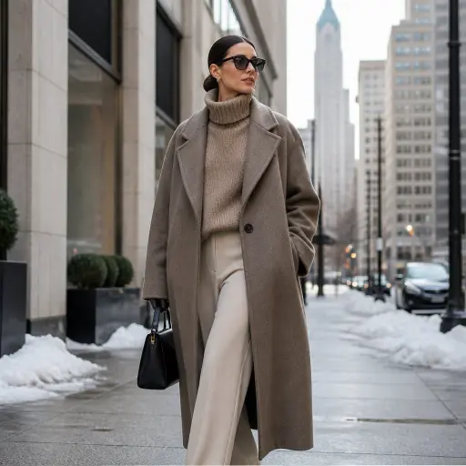 Winter Street Style Outerwear Inspiration: Premium Minimalist Guide 2026 The Architectural Cashmere Overcoat Uniform