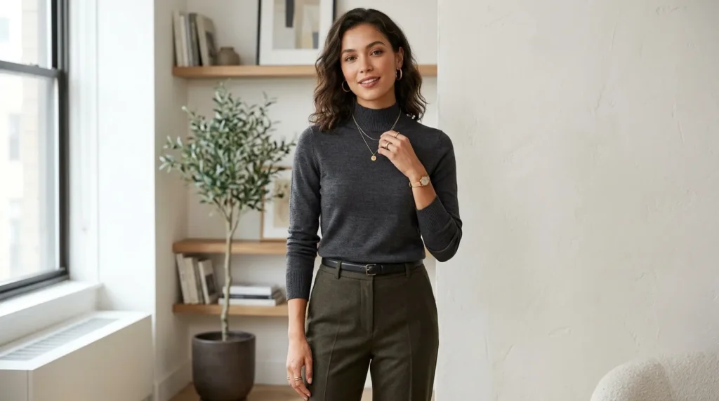 The Fine-Gauge Knit Mock-Neck or Turtleneck
