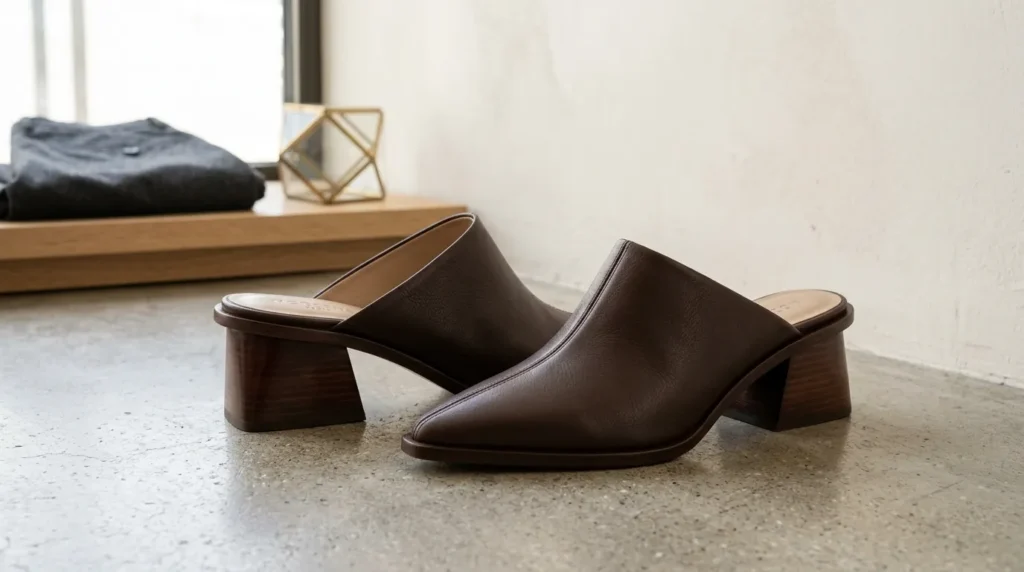 The Structural Leather Mule or Slide