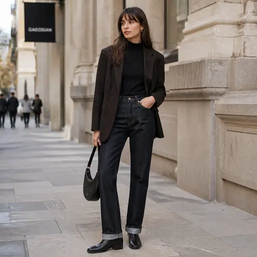 3. The Rigid Denim and Blazer Uniform