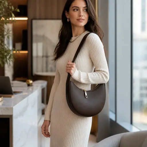 15 Wardrobe Essentials Women Can’t Ignore: The Ultimate Luxury Capsule 1. The Executive Slouch: The Crescent Bag