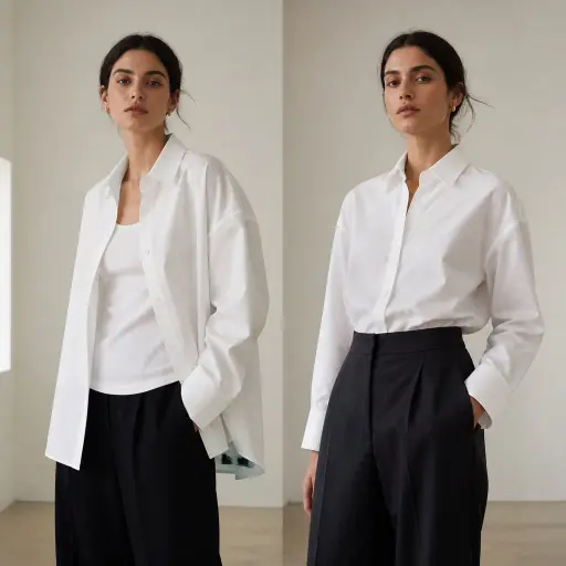 15 Wardrobe Essentials Women Can’t Ignore: The Ultimate Luxury Capsule 2. The Architectural Cotton Poplin Shirt