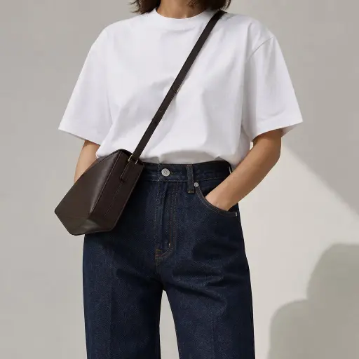 20 Chic Looks Women Can Wear Anytime: The Ultimate Minimalist Blueprint 8. The Crisp White Tee & Rigid Raw Denim