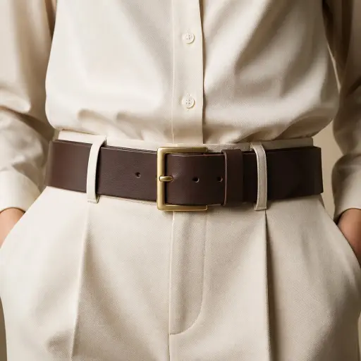 6. The Wide-Strap Leather Belt with Minimal Hardware