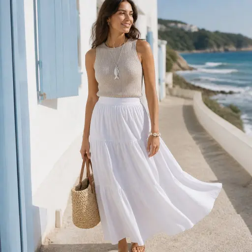 5. The "Coastal Whimsy" Maxi Skirt Look