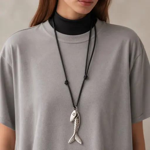 7. The Sleek Leather Cord Pendant Necklace