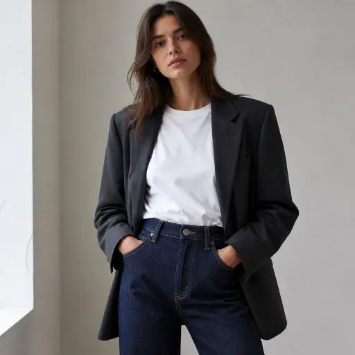 Formula 2: The Structured Blazer & Rigid Denim Matrix