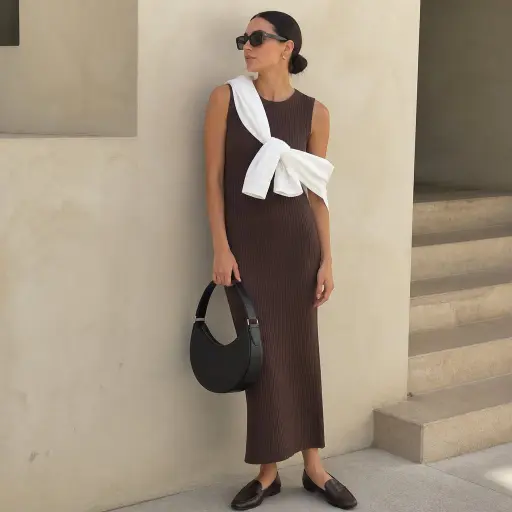 4. The Monochromatic Rib-Knit Column
