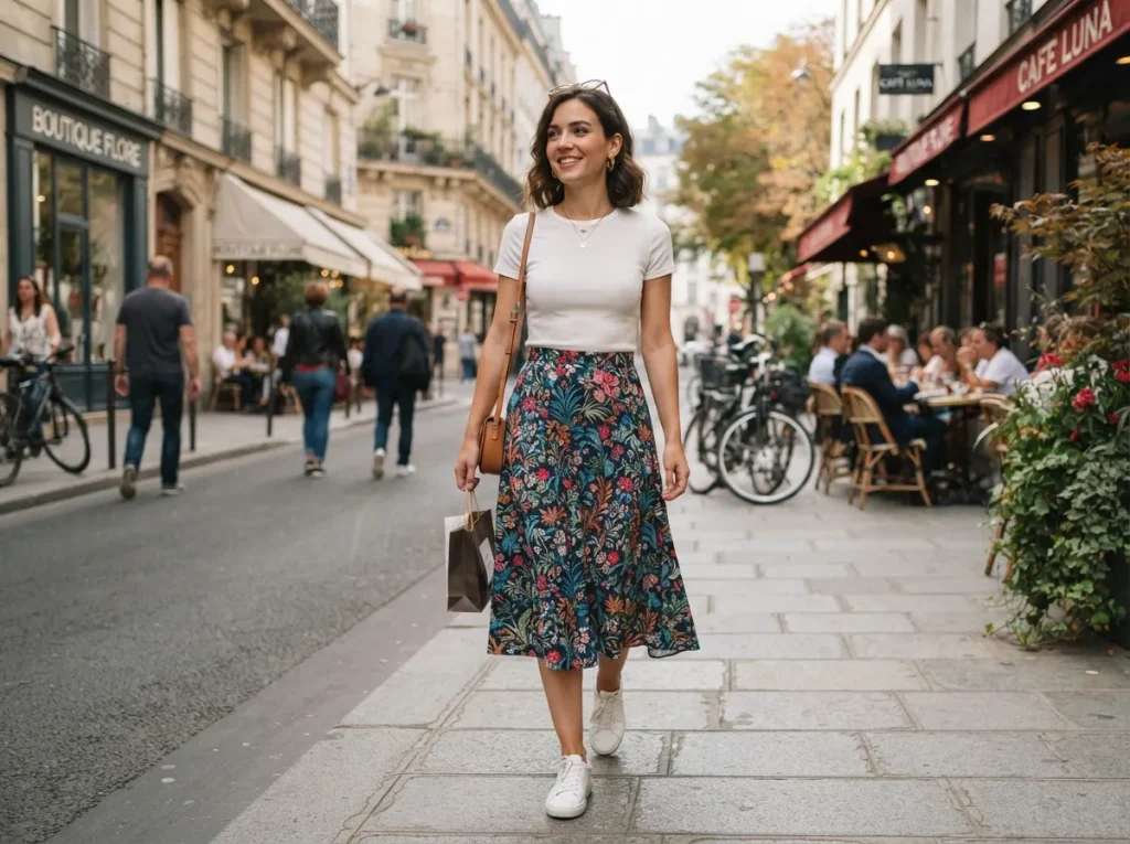 Midi Skirts with Fitted Tees