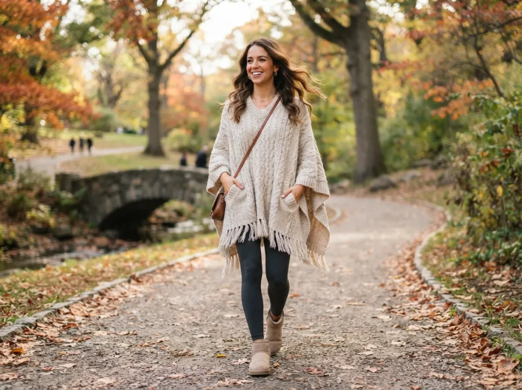 5 Rainy Day Chic Outfits Were The Hero Of New York Fashion Week The Oversized Poncho and Leggings