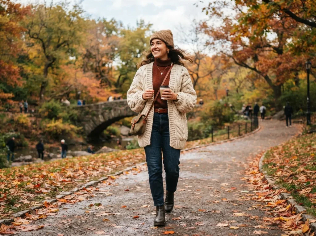 Fall Layers With a Chunky Knit