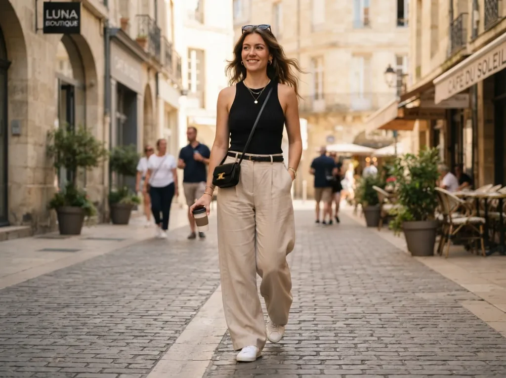  Wide-Leg Trousers and a Fitted Tank