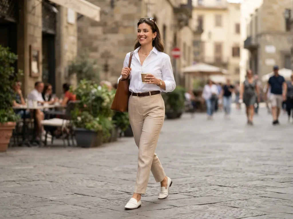 Crisp White Button-Down and Trousers
