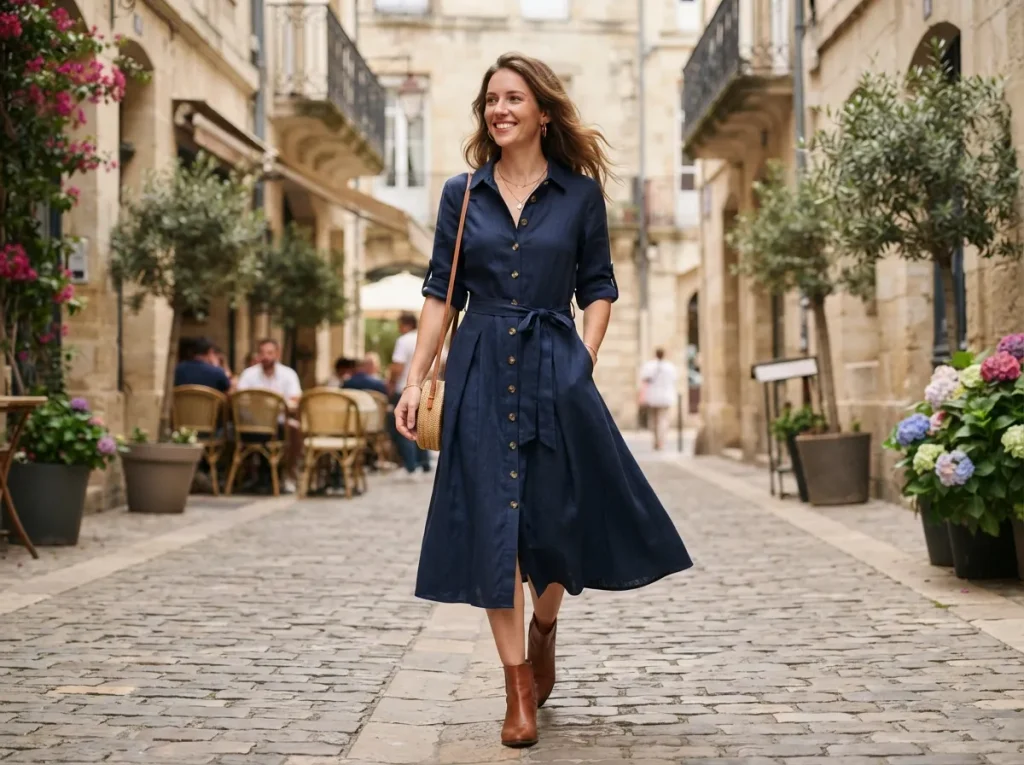 A Midi Shirt Dress