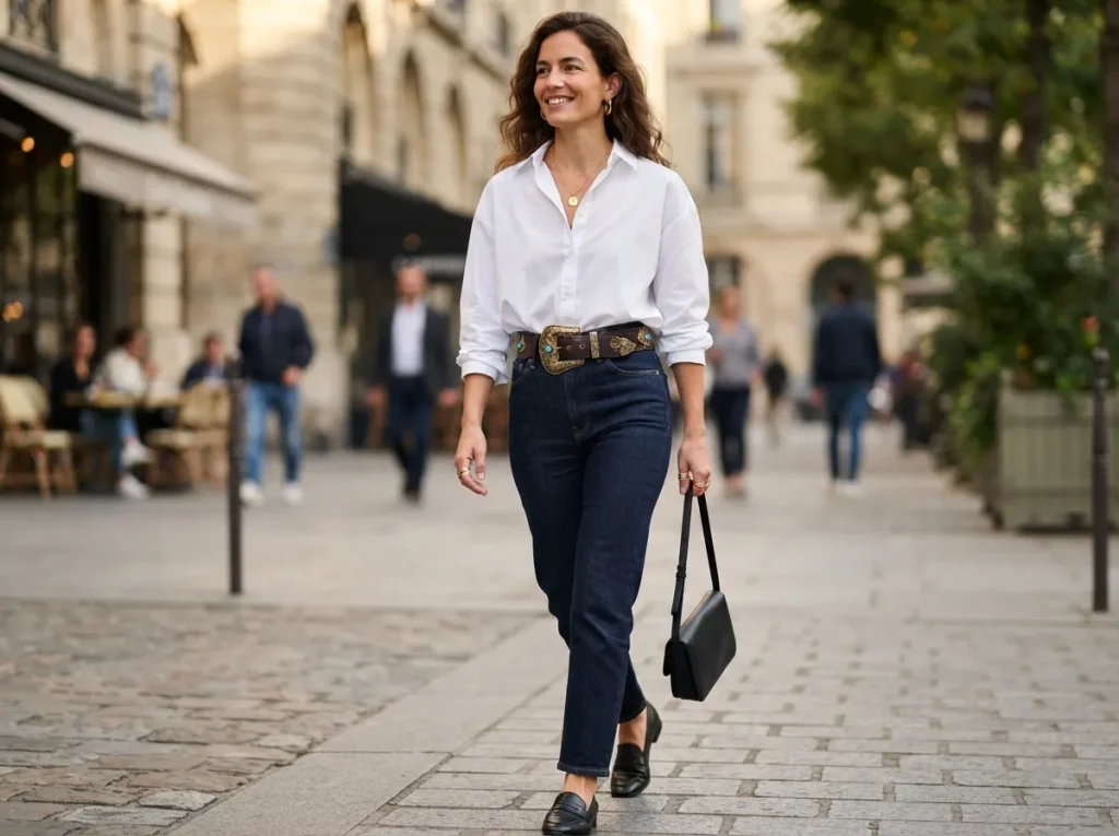 A Statement Belt with Simple Pieces