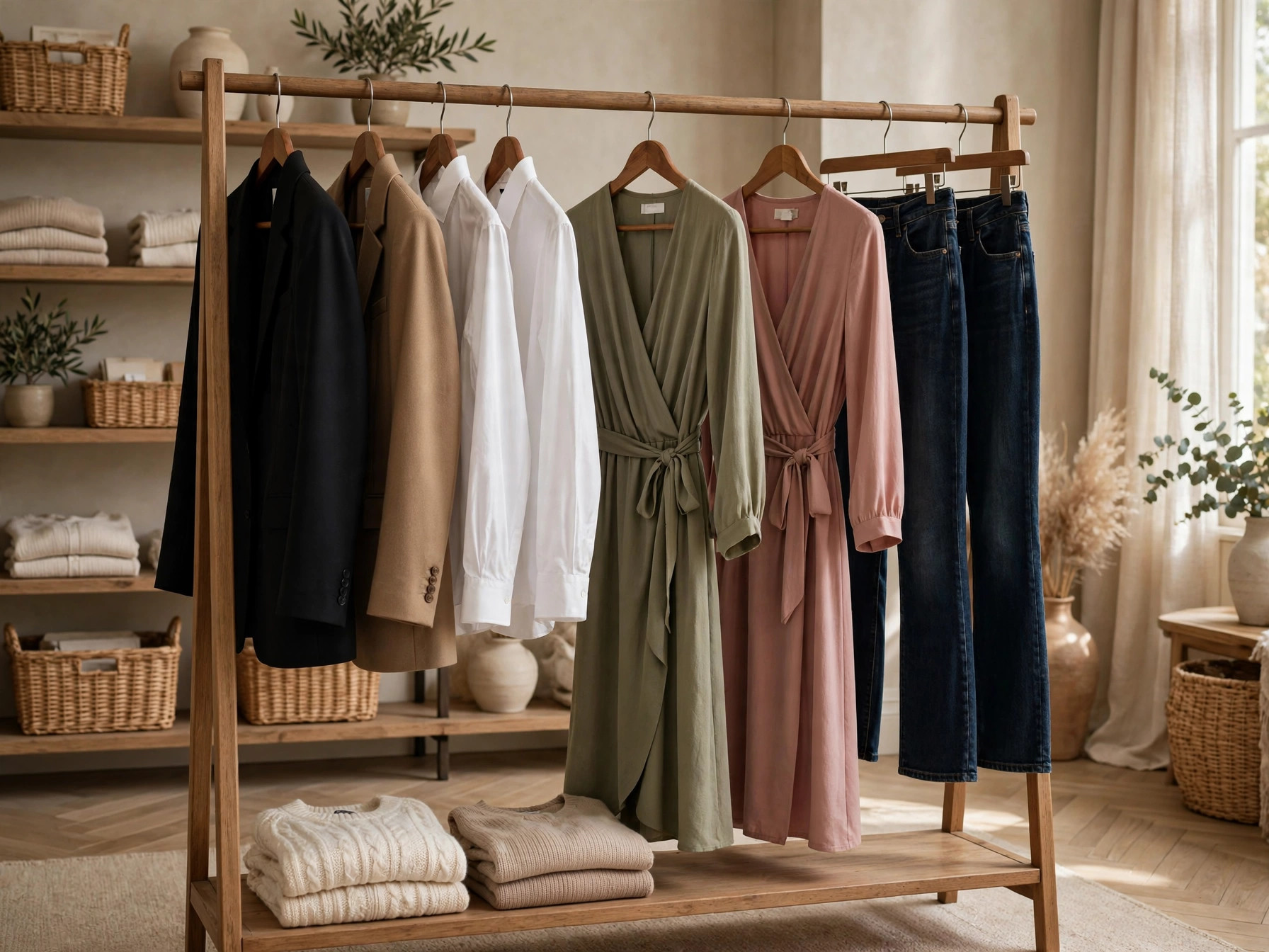 Timeless wardrobe essentials for 50-year-old women: tailored blazers, wrap dresses and quality denim