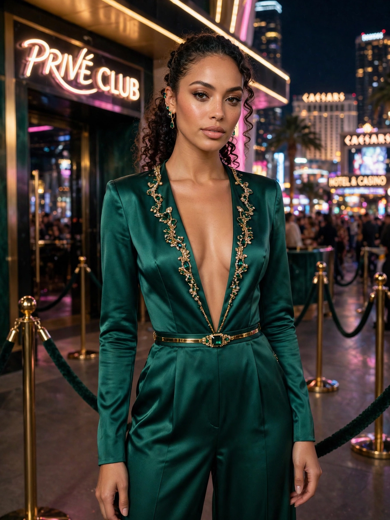 The statement jumpsuit. A sleek black or jewel-toned jumpsuit with a plunging or one-shoulder neckline is sophisticated, comfortable for long nights, and stands out in every photo.
