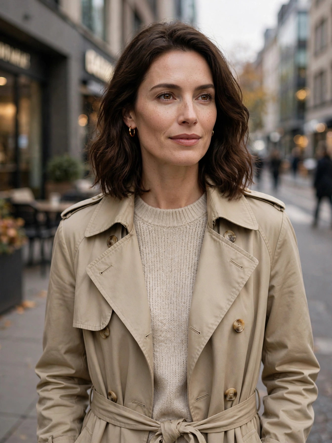 A classic trench coat — lightweight polish for transitional weather.