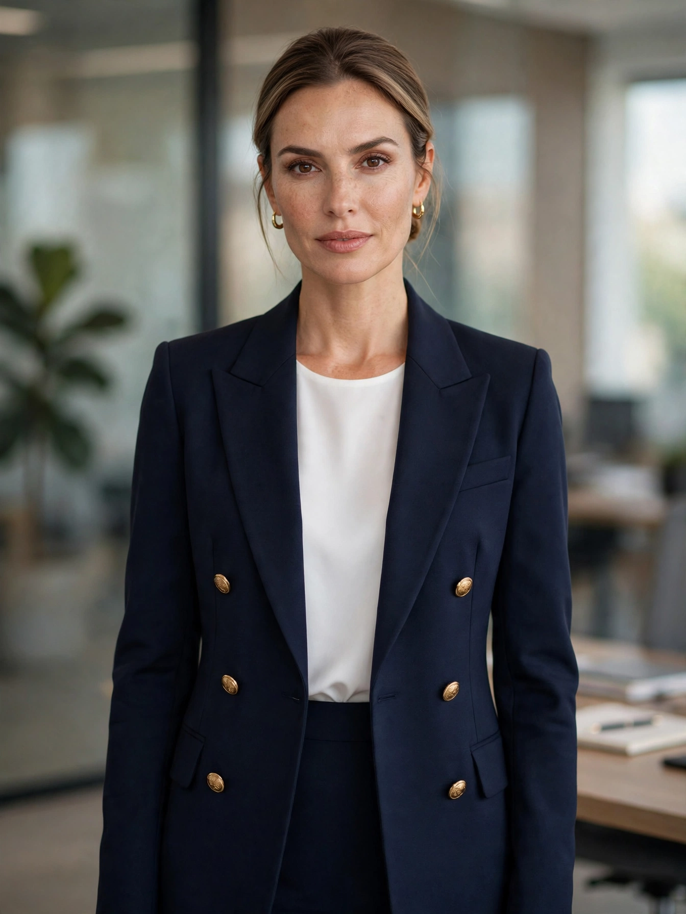 The double-breasted blazer. Broader lapels and a structured front give this style extra authority. It shines in presentations and client meetings; keep the rest of the outfit simple to let it lead.
