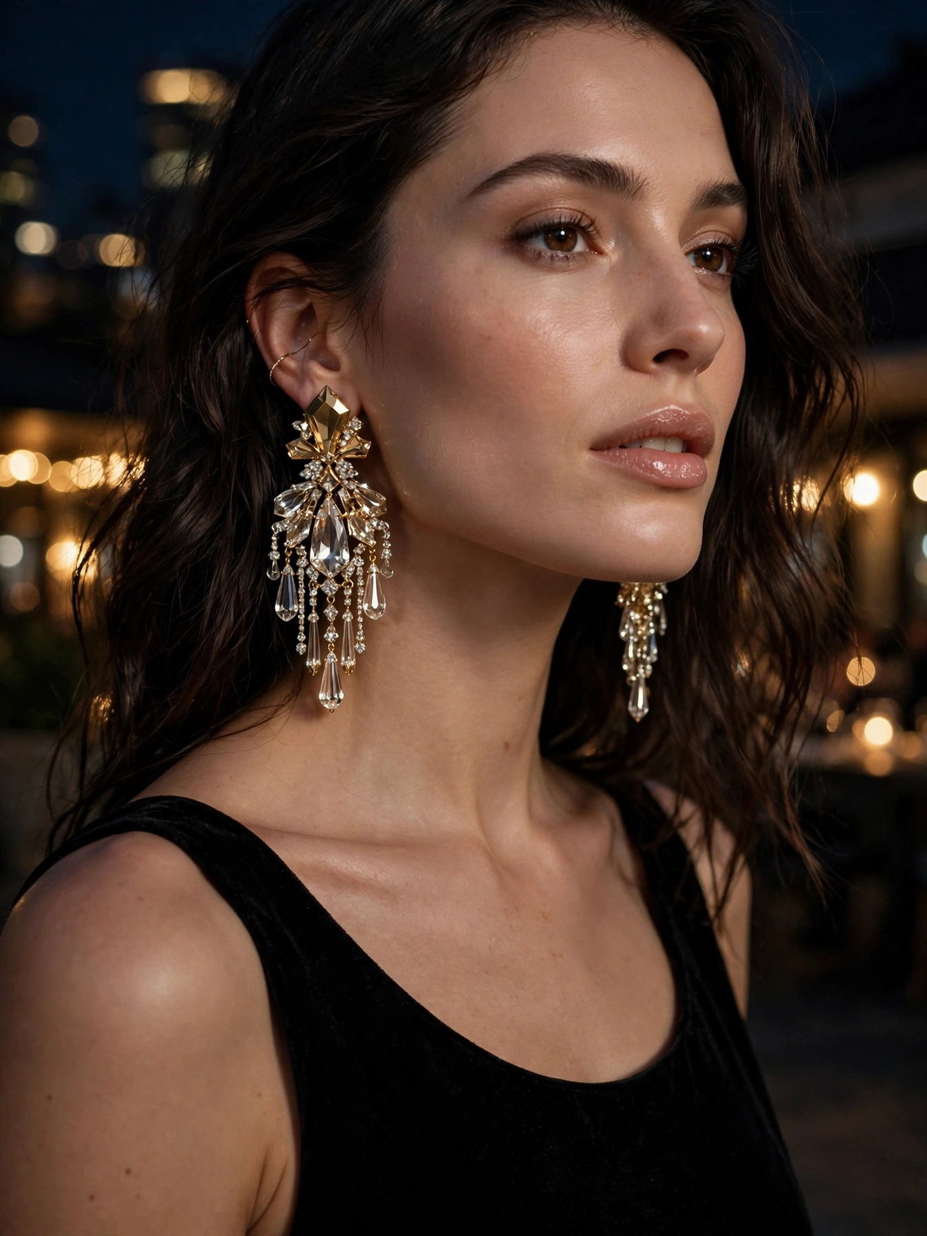 Statement earrings to transform a simple neckline