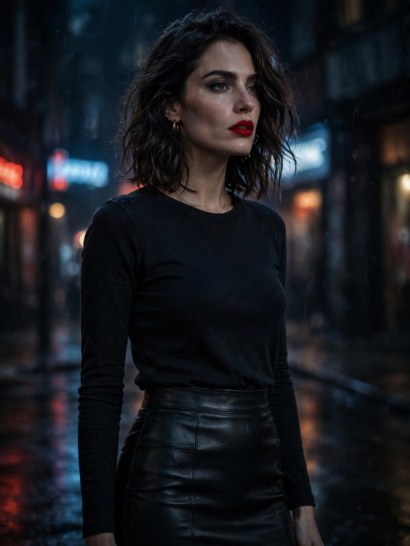 Leather trousers or a leather skirt. The fastest way to edge up any top you own. Faux leather works beautifully too and keeps the look accessible.