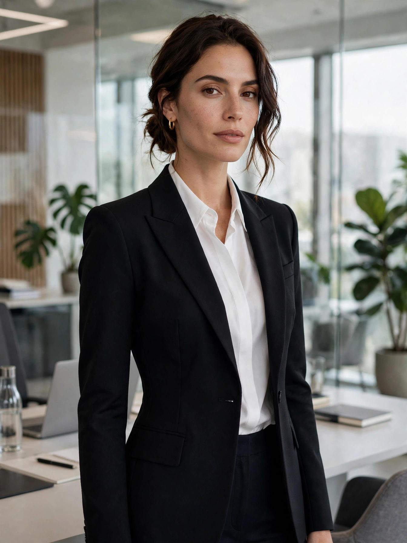 The tailored blazer. A well-cut blazer in black, navy, or camel instantly sharpens anything underneath it. Look for structured shoulders and a nipped waist — it should skim, not squeeze.