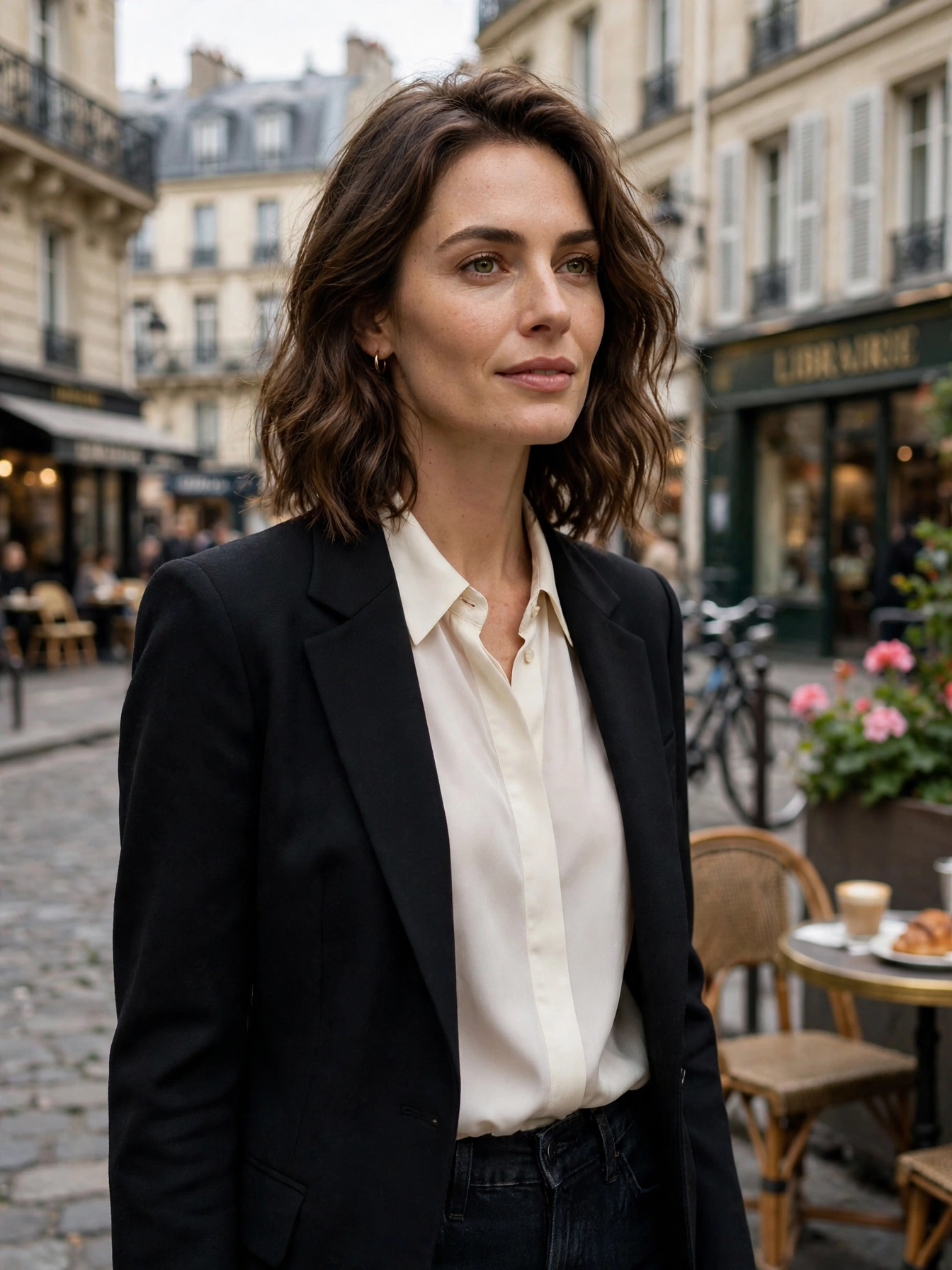 A tailored blazer — in black, navy, or camel. It sharpens everything from jeans to dresses and never looks out of place.
