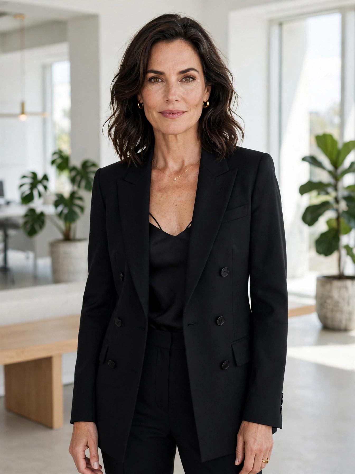 The perfectly tailored blazer. Nothing sharpens an outfit faster. Choose a classic cut in black, navy, or camel — it works over dresses, with jeans, and with tailored trousers alike.