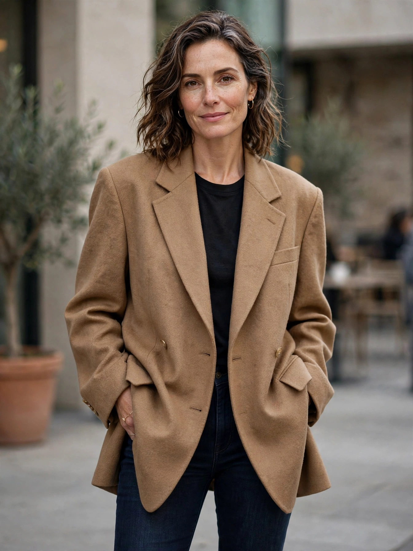Balance proportions. Pair volume with structure — wide-leg trousers with a fitted top, or an oversized blazer with slim jeans. This keeps relaxed pieces looking deliberate rather than sloppy.