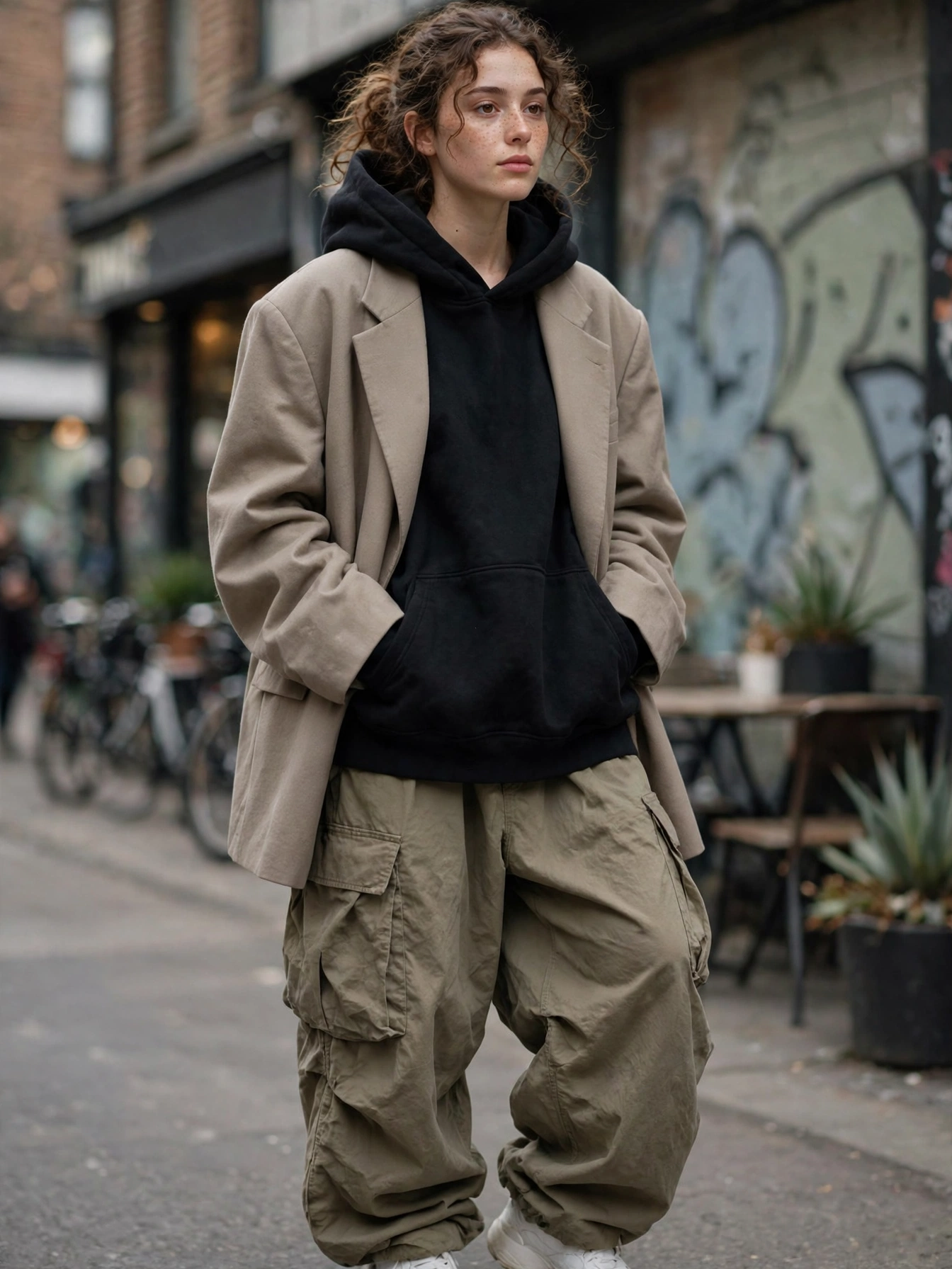 Gen Z Fashion Trends for Women Oversized everything. Boxy blazers, slouchy cargo pants, and XXL hoodies keep silhouettes relaxed and comfortable. Proportion play is the whole game.