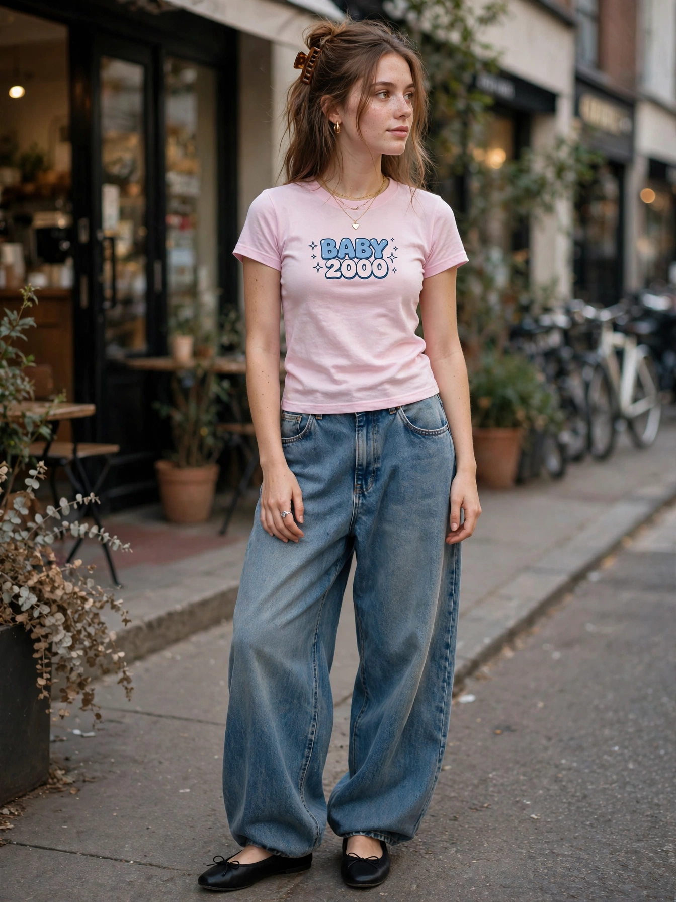 Gen Z Fashion Trends for Women Pick one trend per outfit. Baggy jeans plus a Y2K baby tee plus ballet flats is a look; adding a trucker hat, arm warmers, and a velour jacket is a costume. Edit ruthlessly.