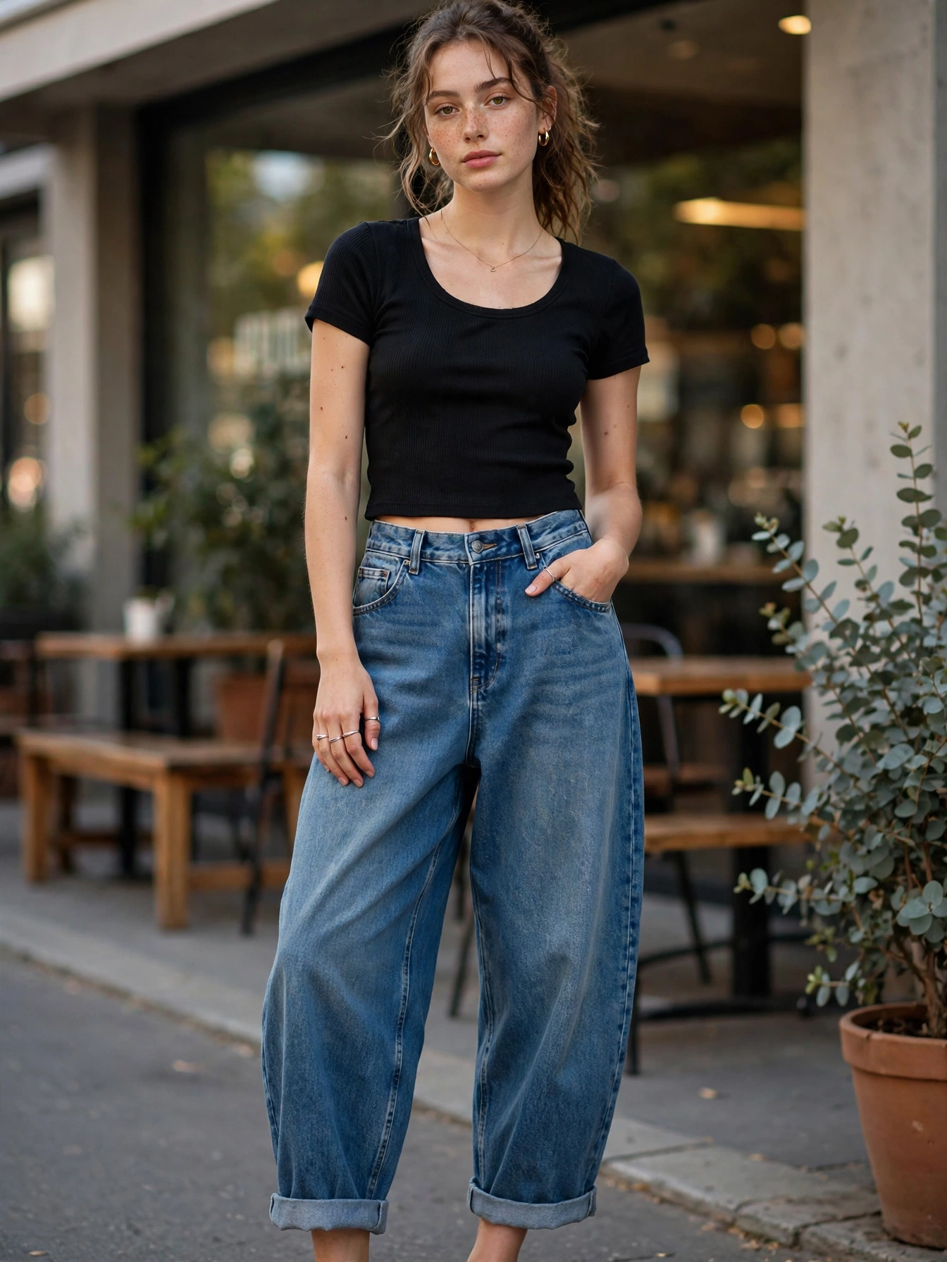 Gen Z Fashion Trends for Women Fit matters more than labels. Baggy should still be deliberate — hem jeans to the right length, and balance oversized bottoms with something fitted up top.