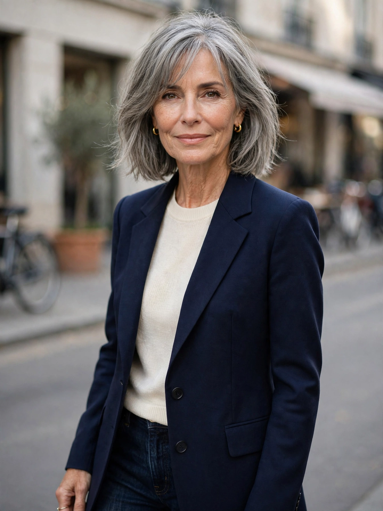 A beautifully cut blazer — in navy, black, or camel. It sharpens jeans, dresses, and trousers alike with zero effort.