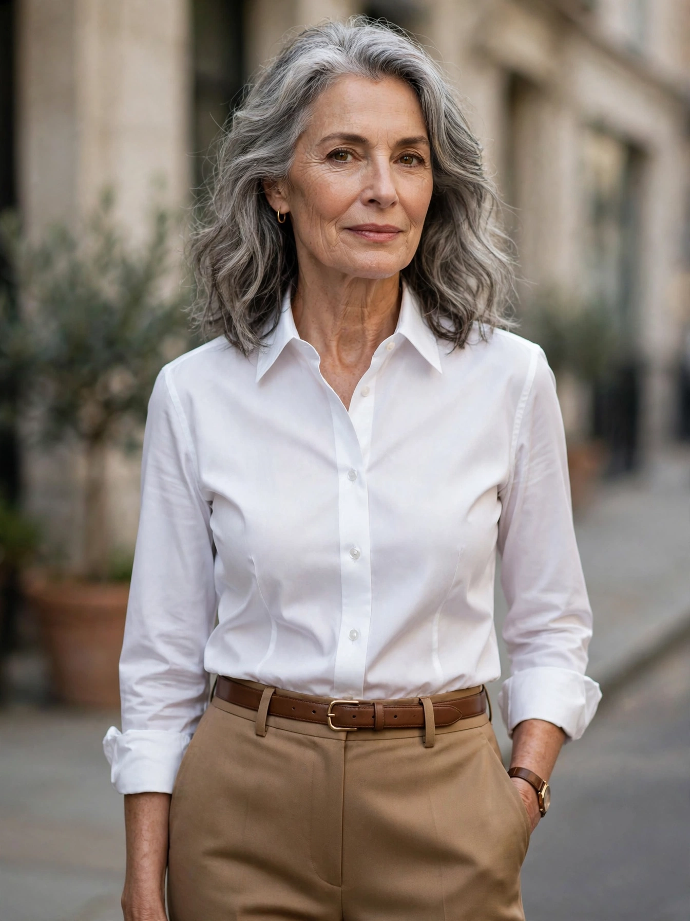 The perfect white shirt — crisp, well-fitted, endlessly versatile. A true wardrobe workhorse.