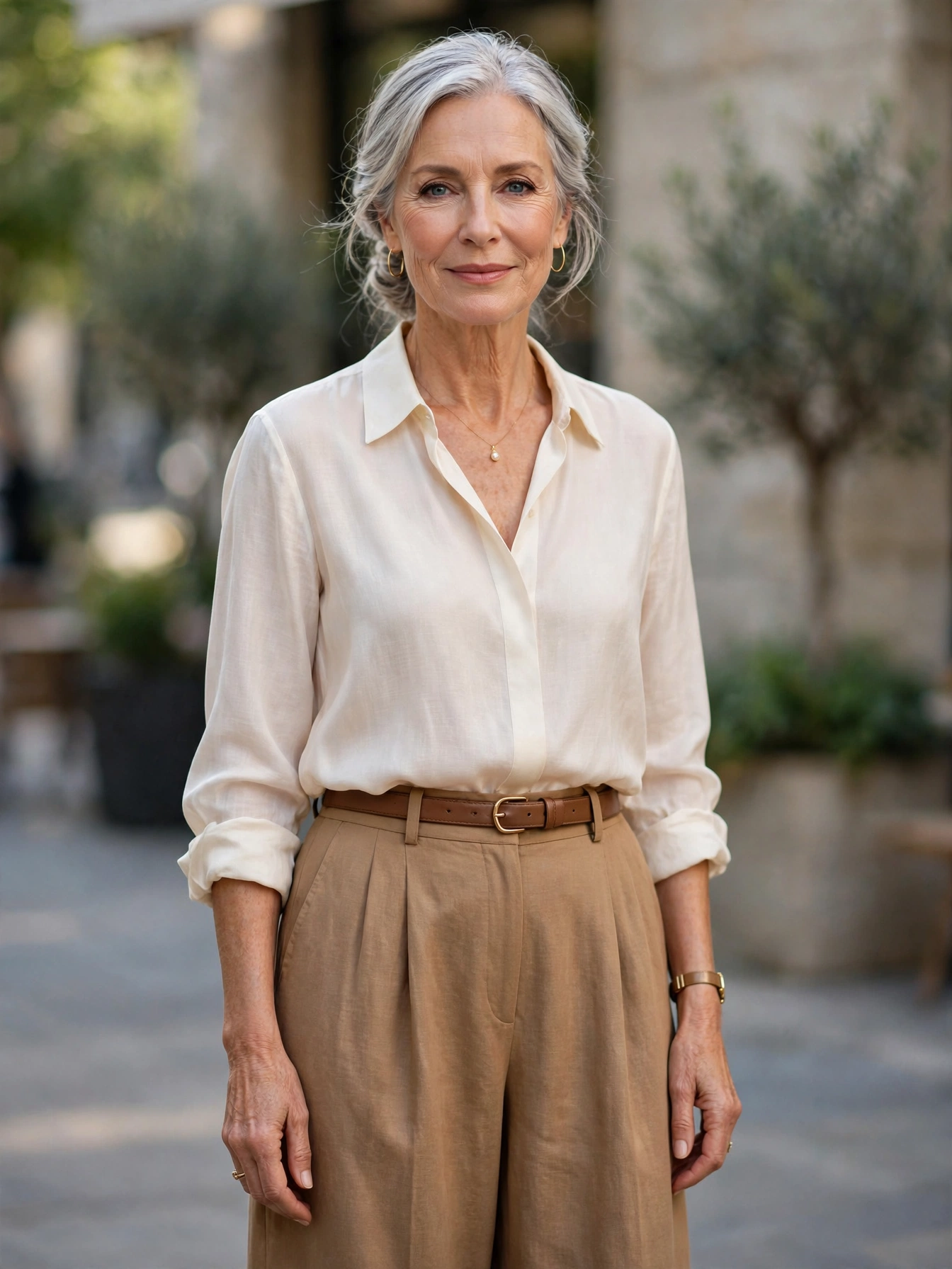 Elegant wide-leg trousers — comfortable, graceful, and far more flattering than anything skin-tight.