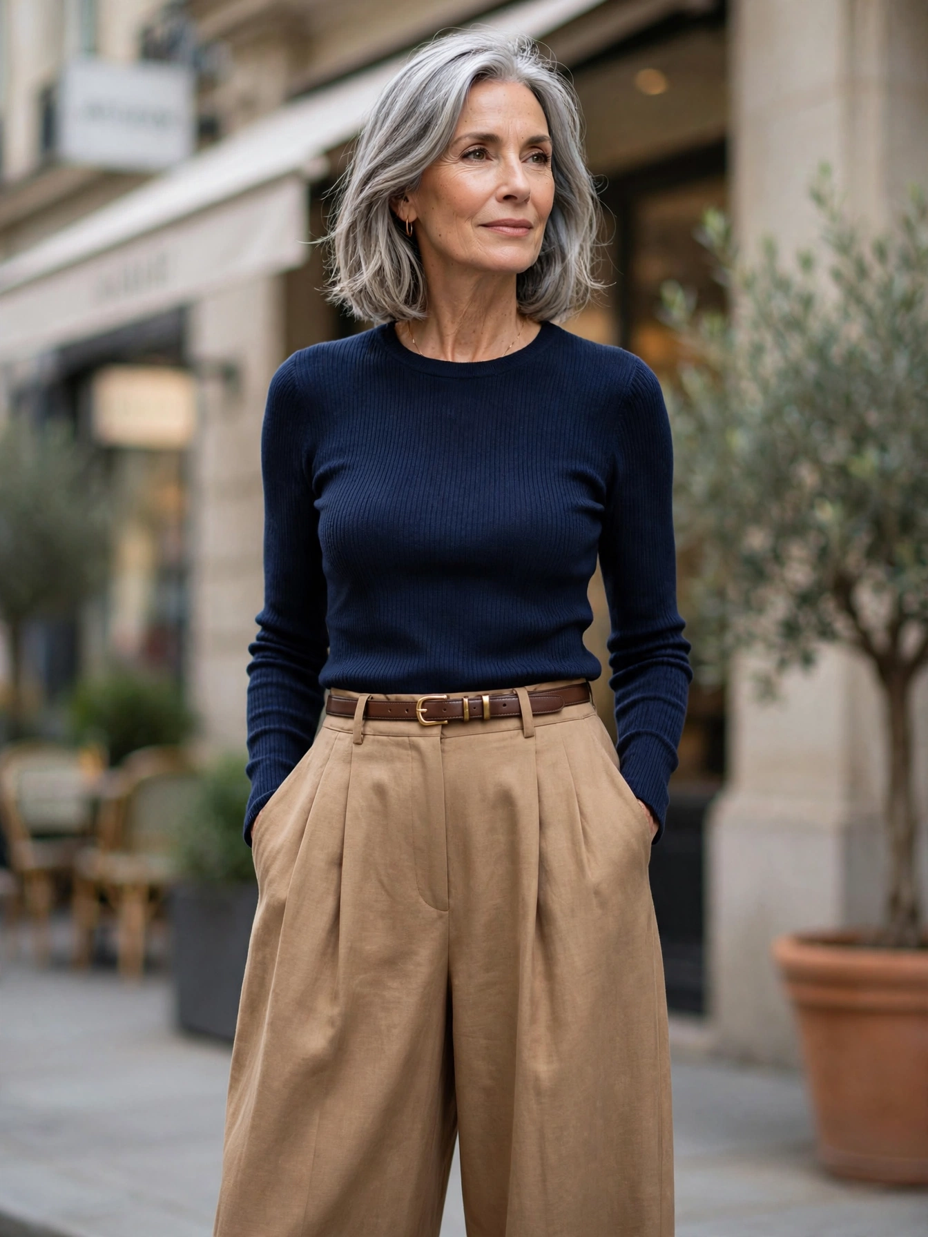 Balance volume — pair a relaxed top with streamlined bottoms, or wide-leg trousers with a fitted knit.