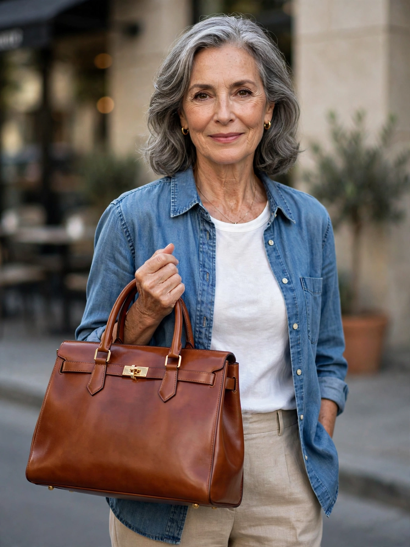 Carry a polished bag — a structured handbag in good condition instantly elevates casual looks.