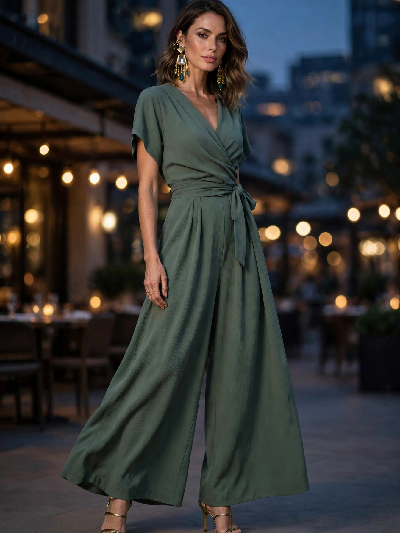 The elegant jumpsuit. A one-piece wonder for women who prefer pants: a wide-leg jumpsuit in crepe or satin reads instantly formal with the right styling. It's comfortable for long evenings, easy to dance in, and refreshingly different in a sea of dresses. Add heeled sandals and statement earrings and you're done.