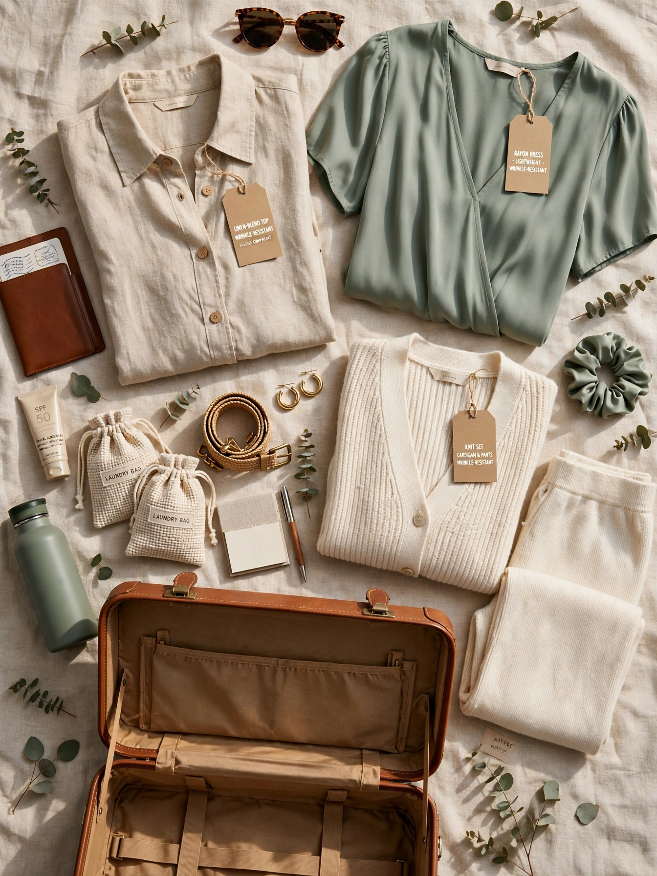 Must Try Vacation Outfits Every Woman Needs Choose wrinkle-resistant fabrics: linen blends, rayon, Tencel, and knits.