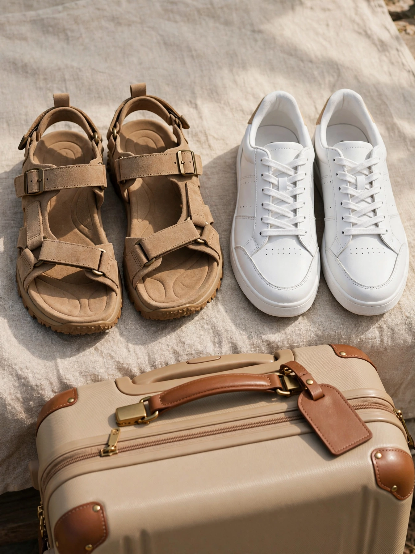 Must Try Vacation Outfits Every Woman Needs Pack two pairs of daytime shoes max: supportive sandals and clean white sneakers.