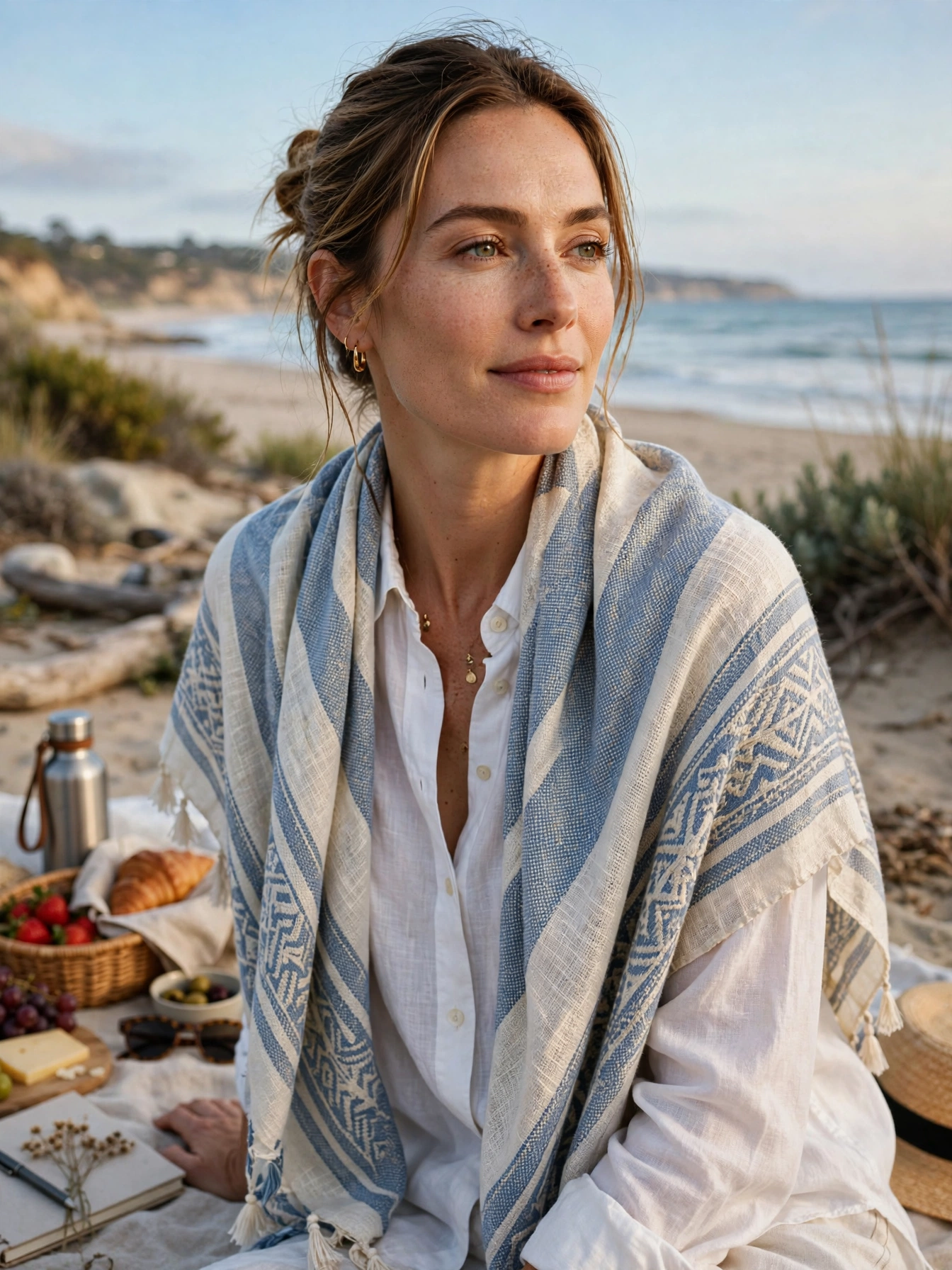 Must Try Vacation Outfits Every Woman Needs A lightweight scarf doubles as a cover-up, a shawl, and a picnic blanket.