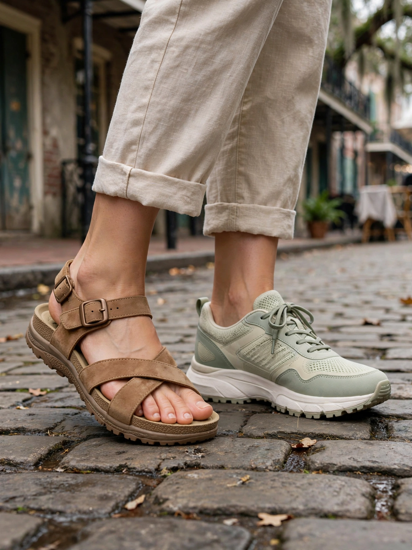 Cobblestone-proof shoes. The French Quarter's streets are beautiful and brutal. Supportive flat sandals, cushioned sneakers, or low block-heel mules beat stilettos every time. Save your feet and you'll enjoy twice as much.